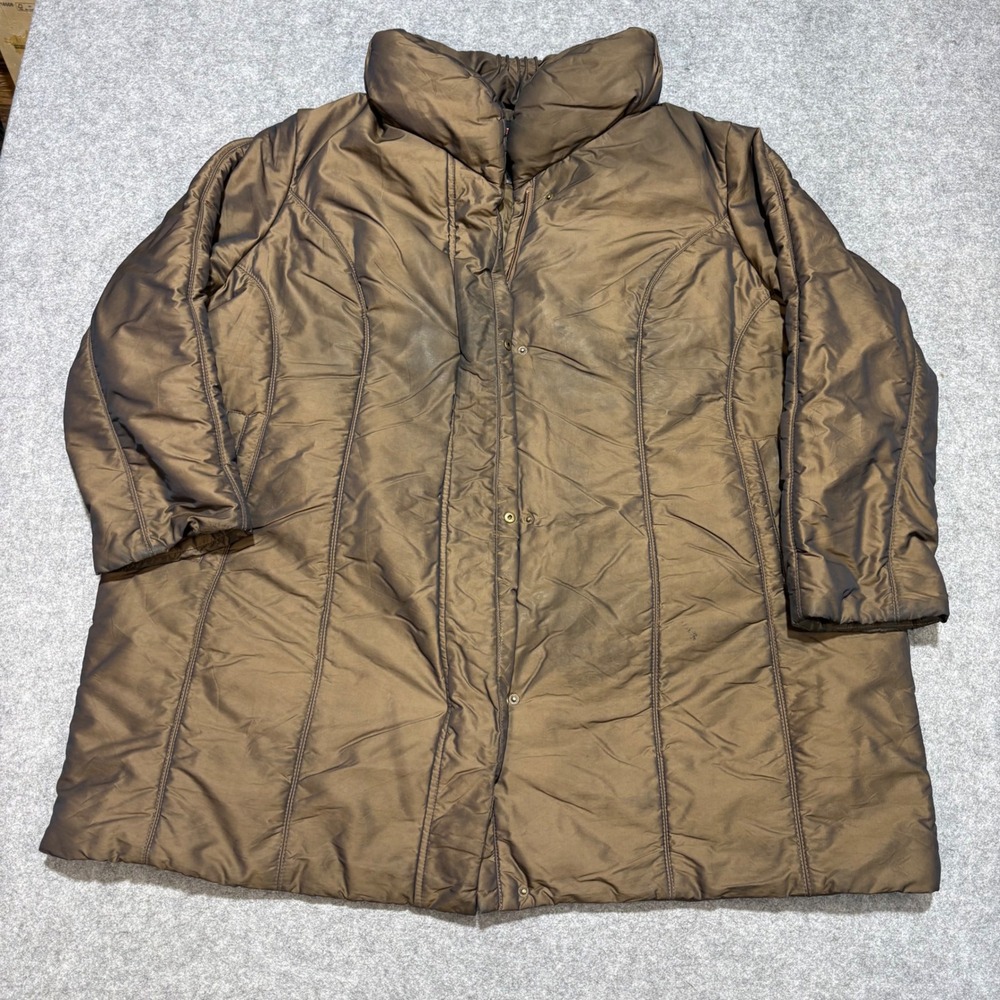 Avenue Xtreme-Tek Bronze Brown Puffer Jacket Quilted Winter Coat Plus Size 22 24
